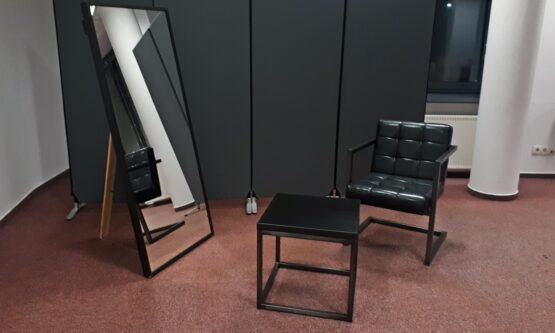 fotele industrial black nowoczesne meble na wynajem
