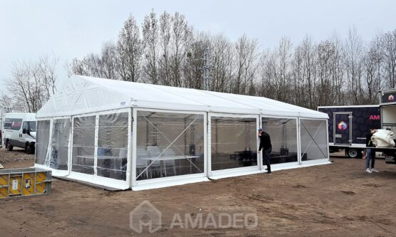 namiot konferencyjny 6x12m na budowie wynajem