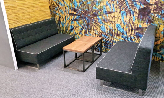 sofy siedziska eventowe PURE ciemno szara tapicerka materialowa wynajem